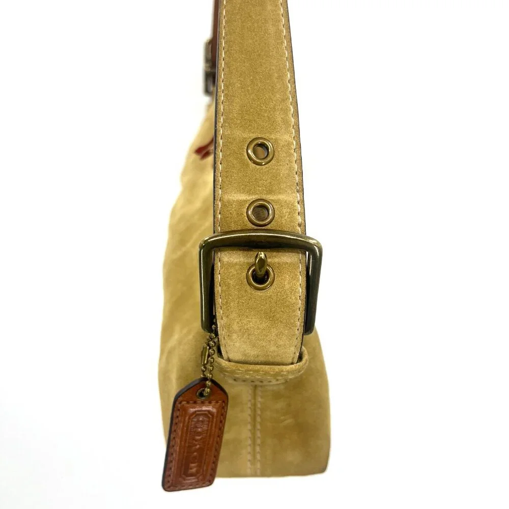 Vintage Y2K Coach Hamptons Suede Mini Bag in Tan 7470 - Picture 6 of 8